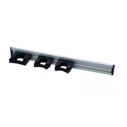 Rail aluminium complet équipé de 3 supports pour manches