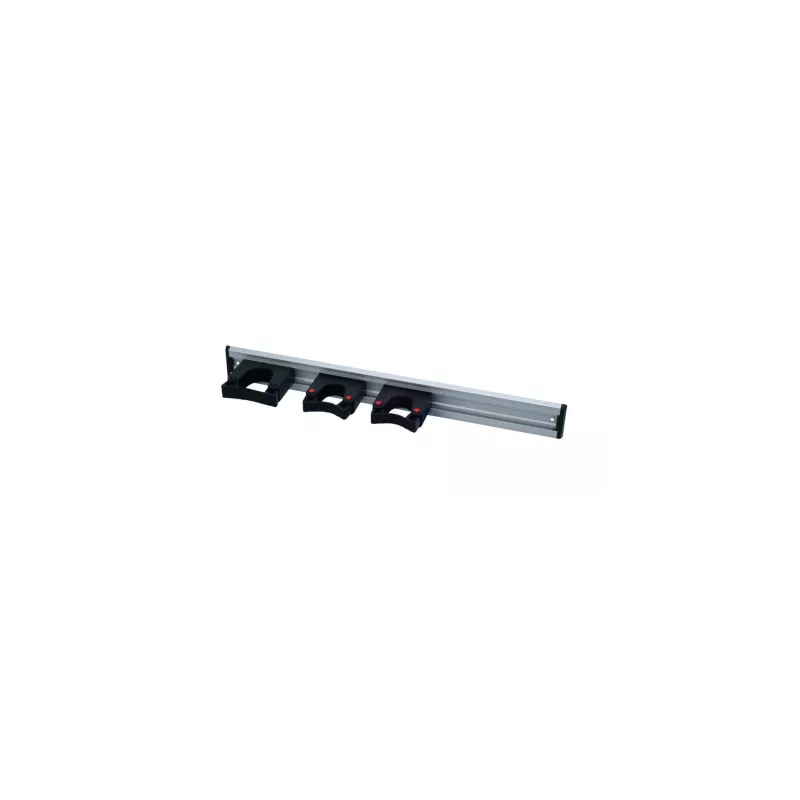 Rail aluminium complet équipé de 3 supports pour manches