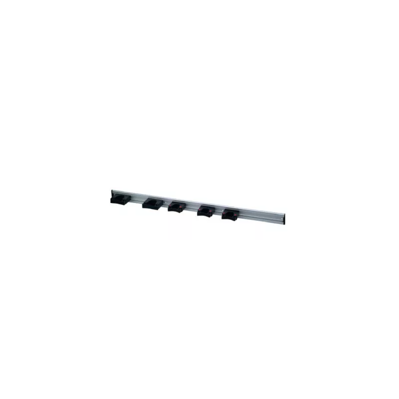 Rail aluminium complet équipé de 5 supports pour manches