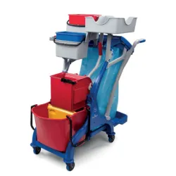 ARKA 12 Chariot en polypropylène 28 lt avec 4 roues 80 mm - avec presse à plat sans fond