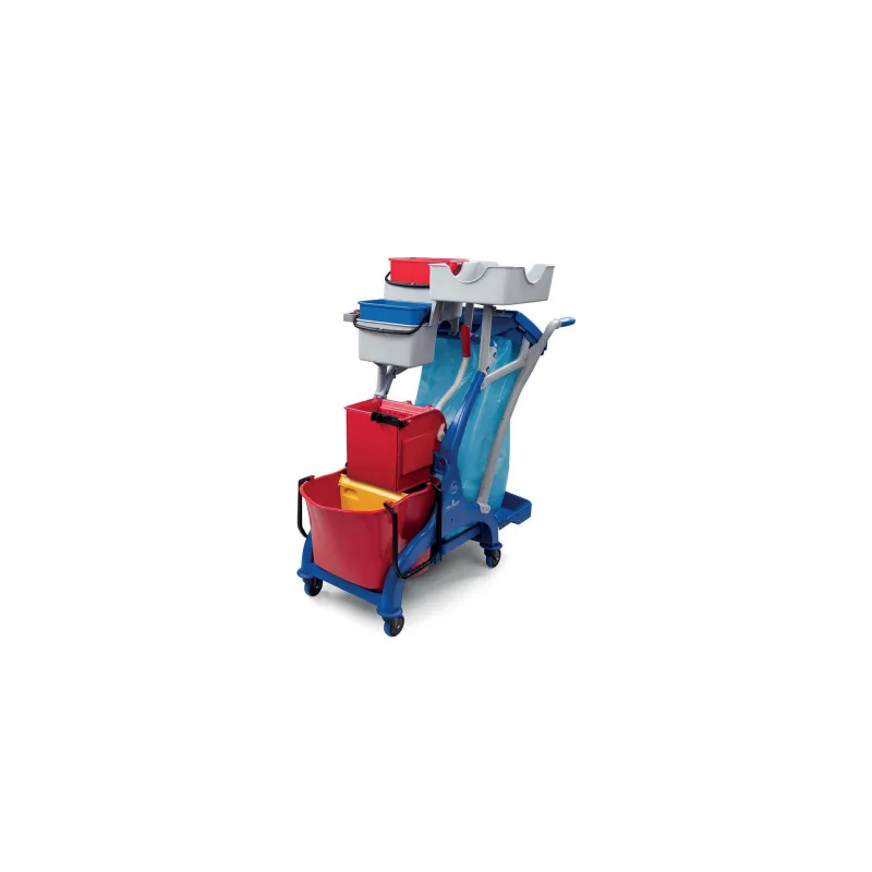 ARKA 12 Chariot en polypropylène 28 lt avec 4 roues 80 mm - avec presse à plat sans fond