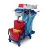 ARKA 12 Chariot en polypropylène 28 lt avec 4 roues 80 mm - avec presse à plat sans fond