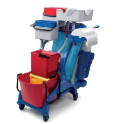 ARKA 15 Chariot en polypropylène 28 lt avec 4 roues 80 mm - avec presse à plat sans fond