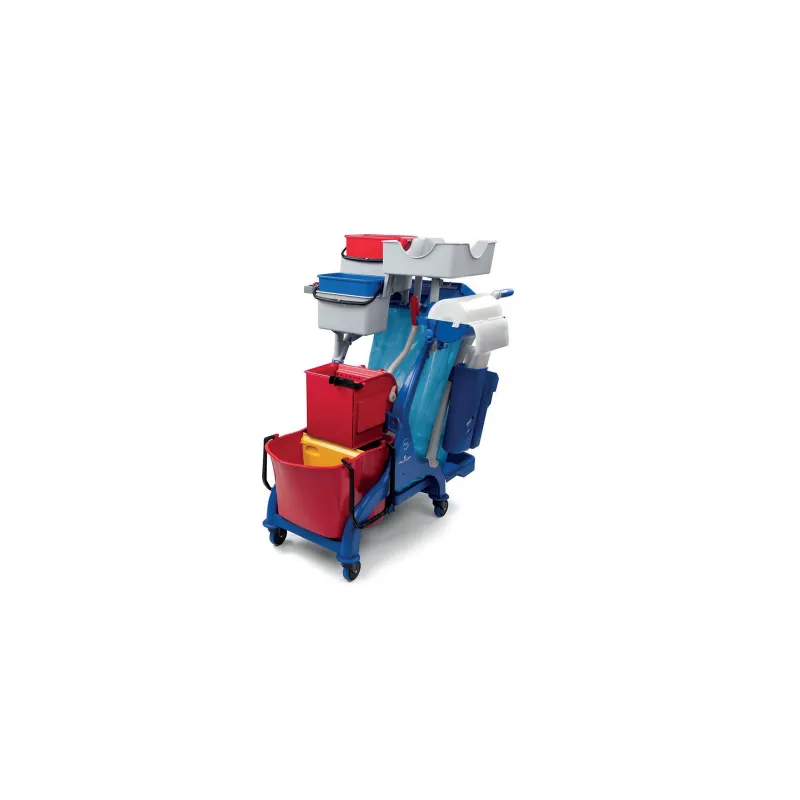 ARKA 15 Chariot en polypropylène 28 lt avec 4 roues 80 mm - avec presse à plat sans fond