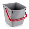 Seau 15 lt gris avec anse rouge FILMOP