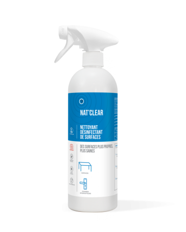 NAT'CLEAR Nettoyant désinfectant de surfaces Ecocert 0.750 Litre
