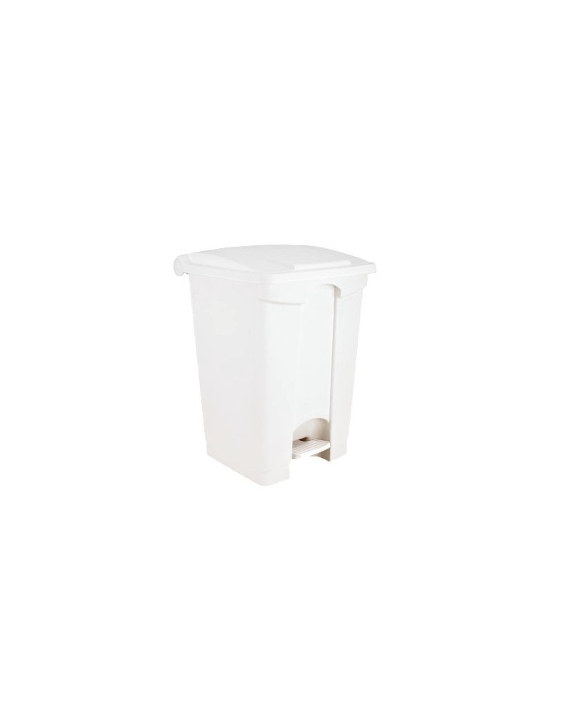 Skapnet Poubelle PP blanche à pédale 50L couvercle Jaune Couvercle ...