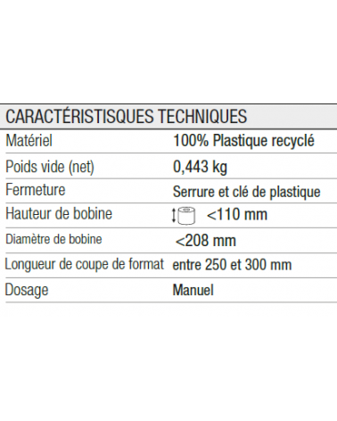 Skapnet Distributeur Papier Hygiénique 110 mm. avec contrôle de dis...