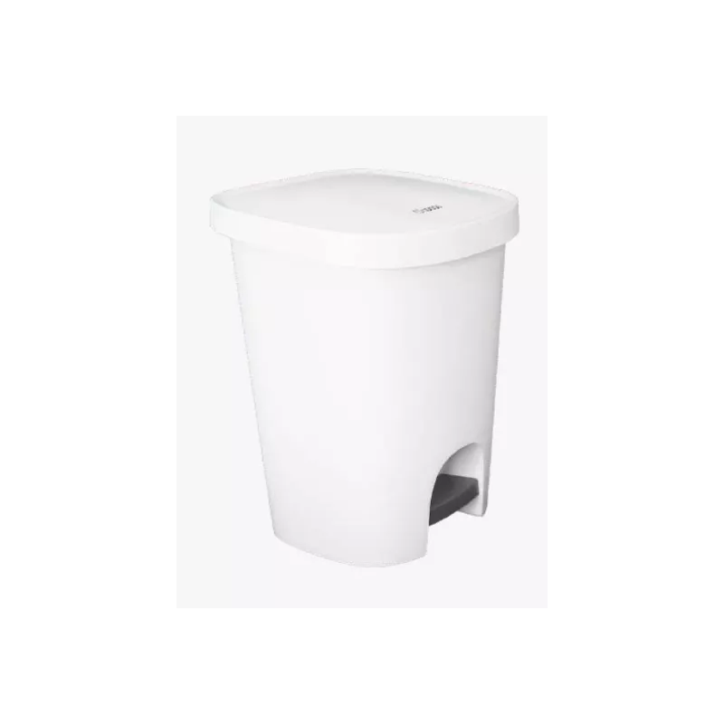 Skapnet Poubelle à pédale en plastique blanc 25L