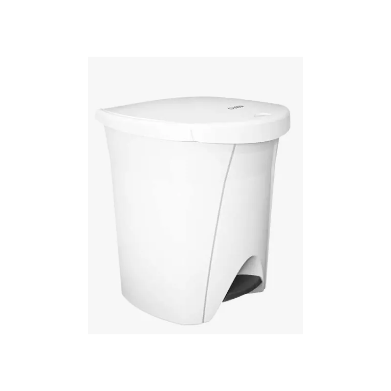 Skapnet Poubelle à pédale en plastique blanc 50L
