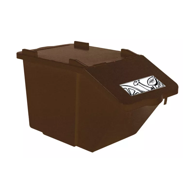 POUBELLE PICK-UP 45L + COUVERCLE MARRON