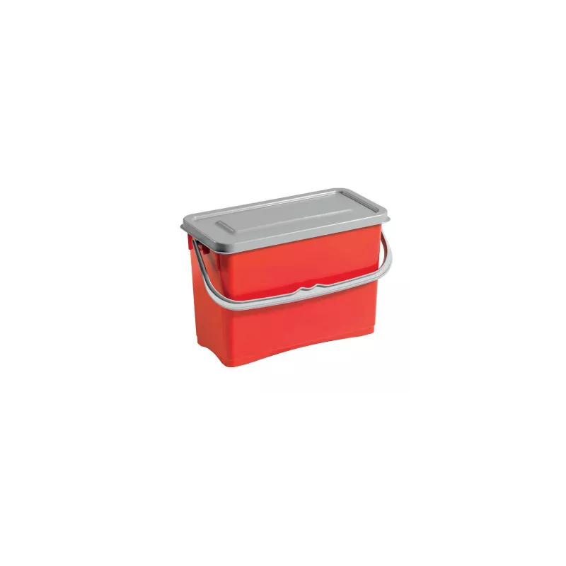 SEAU RECTANGULAIRE 8L ROUGE + COUVERCLE