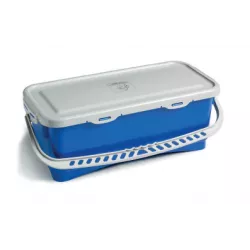 SEAU RECTANGULAIRE 10L BLEU + COUVERCLE 0721