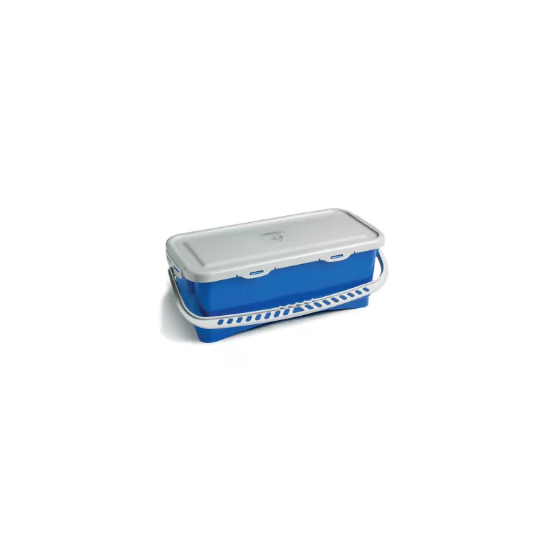 SEAU RECTANGULAIRE 10L BLEU + COUVERCLE 0721