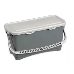 SEAU RECTANGULAIRE 20L GRIS + COUVERCLE