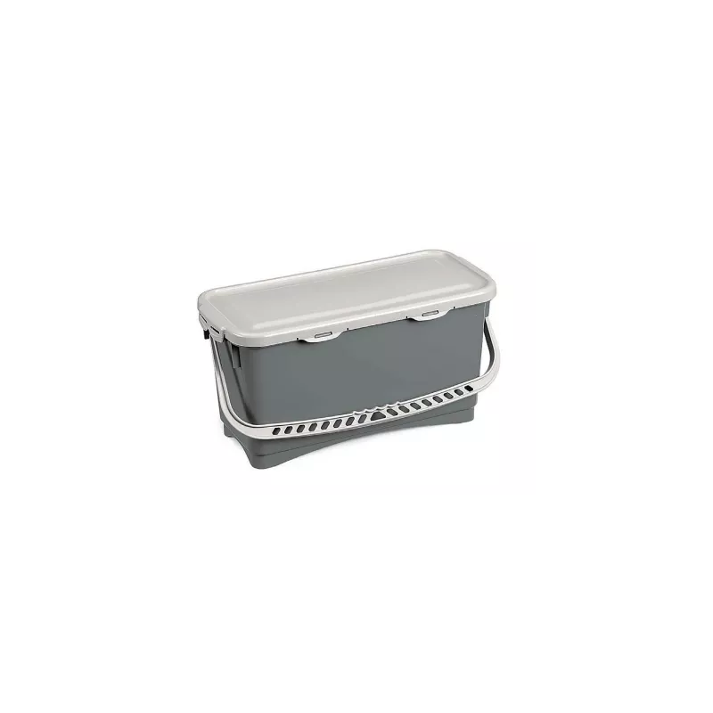 SEAU RECTANGULAIRE 20L GRIS + COUVERCLE