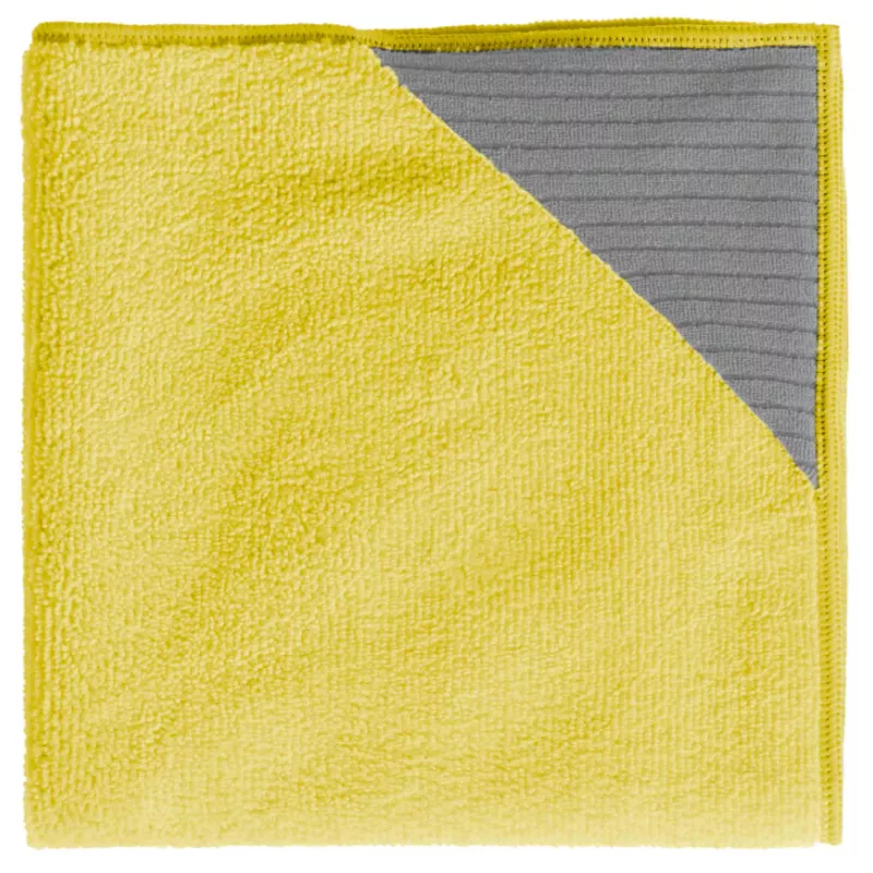 DUAL-T - lavette multiusage en microfibre jaune avec angle grattant